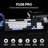 EPOMAKER belaidė mechaninė klaviatūra su ekranu, 8000 mAh, RGB, 104 klavišai, F108 PRO
