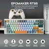 EPOMAKER belaidė mechaninė žaidimų klaviatūra su valdikliu, RGB, 75 %, 8000 mAh, RT85