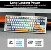 EPOMAKER belaidė mechaninė žaidimų klaviatūra su valdikliu, RGB, 75 %, 8000 mAh, RT85