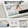 EPOMAKER F75 belaidė mechaninė žaidimų klaviatūra 75% su RGB ir garso ratuku