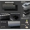 EPOMAKER F75 MAX belaidė mechaninė žaidimų klaviatūra 75% su TFT ekranu, US QWERTY, juoda