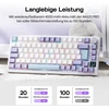 Epomaker mechaninė klaviatūra 75% ISO-DE QWERTZ, RGB, TFT ekranas, belaidė, balta/violetinė