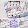 Epomaker mechaninė klaviatūra 75% ISO-DE QWERTZ, RGB, TFT ekranas, belaidė, balta/violetinė