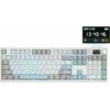 EPOMAKER mechaninė klaviatūra QK108 su ekranu, 104 klavišai, RGB, belaidė ir laidinė, balta