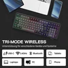 Epomaker mechaninė klaviatūra, vokiška ISO-DE QWERTZ, bevielė, 96%, RGB, numerių blokas, Hot-Swap, juoda