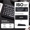 Epomaker mechaninė klaviatūra, vokiška ISO-DE QWERTZ, bevielė, 96%, RGB, numerių blokas, Hot-Swap, juoda