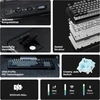 Epomaker mechaninė klaviatūra, vokiška ISO-DE QWERTZ, bevielė, 96%, RGB, numerių blokas, Hot-Swap, juoda