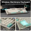 EPOMAKER S102 PRO membraninė žaidimų klaviatūra su Bluetooth, 2,4 GHz, USB-C ir RGB apšvietimu