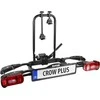 EUFAB dviračių laikiklis automobiliui ant kablio, aliuminis, 2 dviračiams, 50 kg, Crow Plus