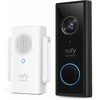 eufy Security Video Doorbell S220 bevielis 2K vaizdo durų skambutis su gongu, juodas