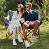 EVER ADVANCED sulankstoma dvivietė kempingo sofa, XXL, 320 kg, plieno rėmas, aukštas atlošas, pilka, FC-97820-LTGY-EUEA