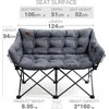 EVER ADVANCED sulankstoma dvivietė kempingo sofa, XXL, 320 kg, plieno rėmas, aukštas atlošas, pilka, FC-97820-LTGY-EUEA