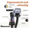FANZWORK satinavimo mašina 1500 W, reguliuojamas greitis, priedai, dulkių jungtis, V2 rinkinys: žalvario, nailono ir švitrinio popieriaus priedai