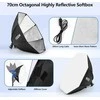 FGen 70 cm aštuonkampių softbox LED studijinio apšvietimo rinkinys, 120 W, su reguliuojamais stovais
