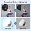 FGen 70 cm aštuonkampių softbox LED studijinio apšvietimo rinkinys, 120 W, su reguliuojamais stovais