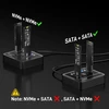 FIDECO M.2 SSD dokavimo stotelė NVMe ir SATA, USB 3.2 Gen 2x2, 20 Gb/s M2278
