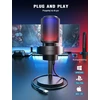 FIFINE MI1 stalinis kondensatorinis USB mikrofonas su RGB apšvietimu ir apsauginiu filtru