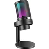 FIFINE MI1 stalinis kondensatorinis USB mikrofonas su RGB apšvietimu ir apsauginiu filtru