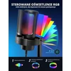 FIFINE MI1 stalinis kondensatorinis USB mikrofonas su RGB apšvietimu ir apsauginiu filtru