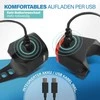 Fischer dviračio žibintų rinkinys Square, 40/20 lx, priekinis ir galinis šviestuvas, IP44, įkraunamas USB