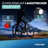 Fischer dviračio žibintų rinkinys Square, 40/20 lx, priekinis ir galinis šviestuvas, IP44, įkraunamas USB