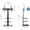 FITUEYES grindinis televizoriaus stovas 32–60 colių, iki 30 kg, TT306001GB