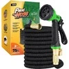 Flexi Hose elastinga laistymo žarna, 23 m, 8 funkcijų purkštuvas, žalvarinės jungtys, juoda