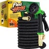 Flexi Hose elastingas sodo laistymo žarna, 15 m, lateksas, žalvariniai sujungimai, juoda