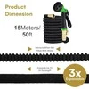 Flexi Hose elastingas sodo laistymo žarna, 15 m, lateksas, žalvariniai sujungimai, juoda
