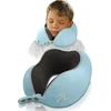 FLOWZOOM kelioninė kaklo pagalvė vaikams, memory foam, skalbiama užvalkale, dydis M, mėlyna