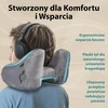 FLOWZOOM pripučiama kelioninė pagalvė su gobtuvu, 28x17 cm, M dydis, pilka
