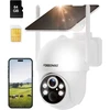 FOSSENXE 4G lauko apsaugos kamera su saulės baterija, 2K 4 MP PTZ, SIM kortelė, 64 GB atmintis, IP66, PIR judesio jutiklis, F15