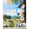 FOSSENXE 4G lauko apsaugos kamera su saulės baterija, 2K 4 MP PTZ, SIM kortelė, 64 GB atmintis, IP66, PIR judesio jutiklis, F15
