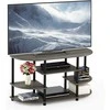 Furinno kampinė televizoriaus spintelė, 5 lentynų, 106,7 × 57,4 × 39,4 cm, dąb / juoda, 15116GYW/BK