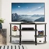 Furinno kampinė televizoriaus spintelė, 5 lentynų, 106,7 × 57,4 × 39,4 cm, dąb / juoda, 15116GYW/BK