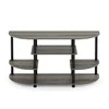 Furinno kampinė televizoriaus spintelė, 5 lentynų, 106,7 × 57,4 × 39,4 cm, dąb / juoda, 15116GYW/BK