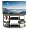 Furinno kampinė televizoriaus spintelė, 5 lentynų, 106,7 × 57,4 × 39,4 cm, dąb / juoda, 15116GYW/BK