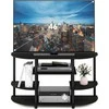 Furinno kampinė TV spintelė, medžio ir plastiko konstrukcija, 106,7 × 57,4 × 39,4 cm, espresso/juoda, 15116EX