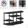 Furinno kampinė TV spintelė, medžio ir plastiko konstrukcija, 106,7 × 57,4 × 39,4 cm, espresso/juoda, 15116EX