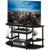 Furinno kampinė TV spintelė, medžio ir plastiko konstrukcija, 106,7 × 57,4 × 39,4 cm, espresso/juoda, 15116EX