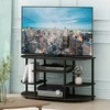Furinno kampinė TV spintelė, medžio ir plastiko konstrukcija, 106,7 × 57,4 × 39,4 cm, espresso/juoda, 15116EX