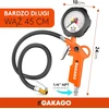 Gakago padangų pripūtimo manometras su 45 cm žarna, 0–12 bar, GK-RF