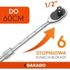 Gakago teleskopinis 1/2 col. reketinis raktas iki 60 cm, 72 dantų, 615 Nm Teleskop Knarre_450-600