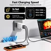 GaN Tech USB-C kroviklis 200 W, 3 jungtys, greitasis įkrovimas, PD, PPS, USB-C / USB-A, 2 m kabelis