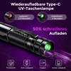 GEARLITE UV LED žibintuvėlis, 395 nm bangos ilgis, įkraunamas, atsparus vandeniui, G800-Z1