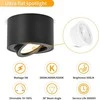 Lubinis šviestuvas GeyouLux LED lubinė šviestuvų rinkinys, 5 W, apvalūs, 3 spalvų temperatūros, juodi, 4 vnt.