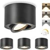 Lubinis šviestuvas GeyouLux LED lubinė šviestuvų rinkinys, 5 W, apvalūs, 3 spalvų temperatūros, juodi, 4 vnt.