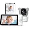 GHB elektroninė auklė su 2K PTZ kamera, 5 colių monitoriumi ir Wi-Fi, BABY6T