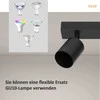 Glitzerlife lubinis šviestuvas 4 šviesos šaltiniai, metalinis, juodas, GU10, reguliuojamas, SD-02H4
