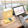 GLUROO stalinė naktinė lempa su belaidžiu įkrovimu, 2 USB jungtimis ir E27, modelis 01